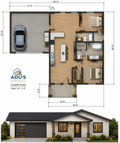 1160 SF- 2 Bedroom, 2 Bathroom w/ Garage